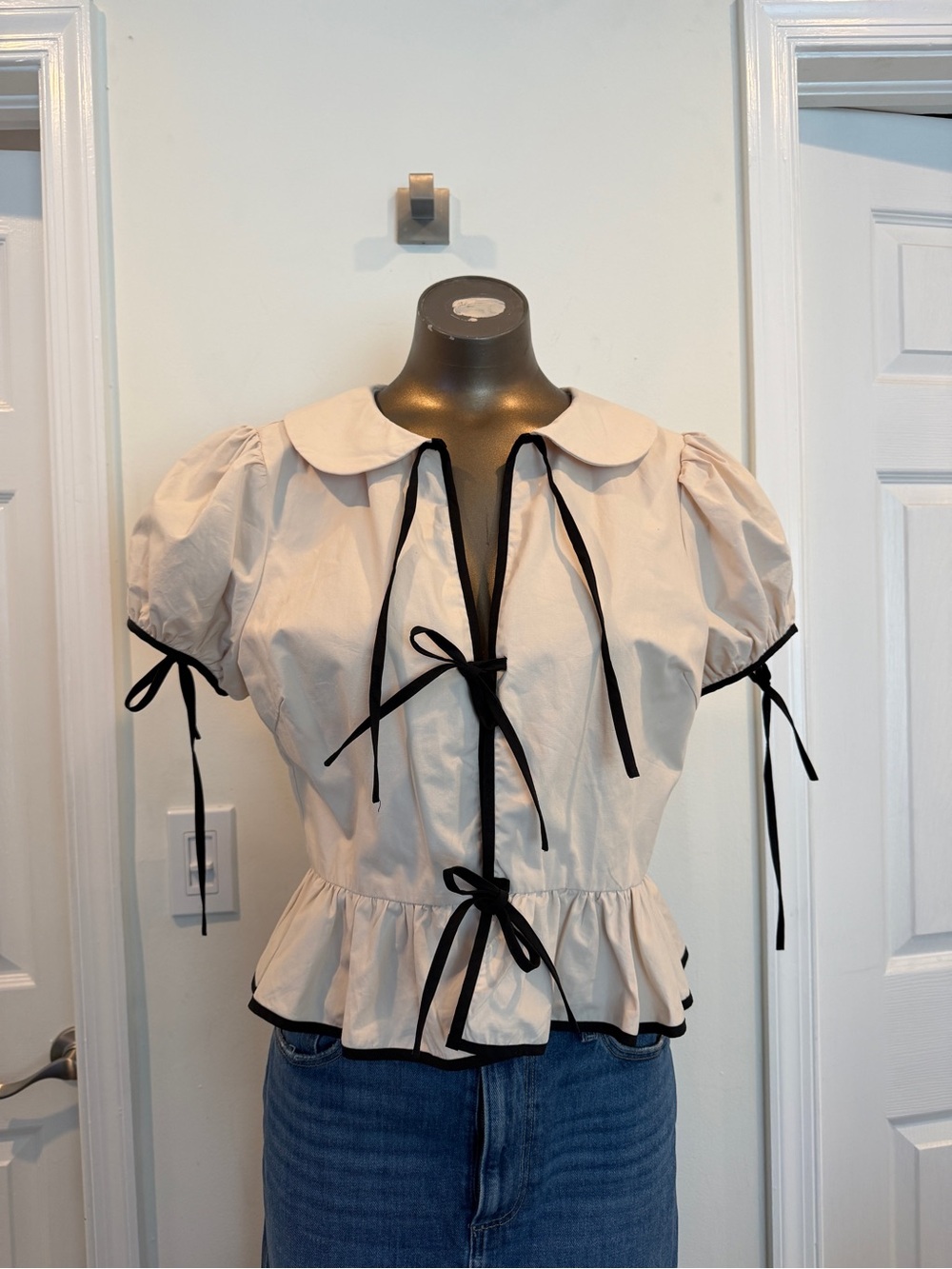 Cream Peplum top